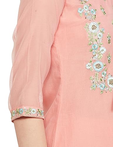 Image of BIBA Women Art Silk A-Line Kurta Regular Pant Suit Set