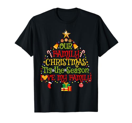 Nuestra Navidad familiar a juego AMOR MI FAMILIA Navidad Camiseta