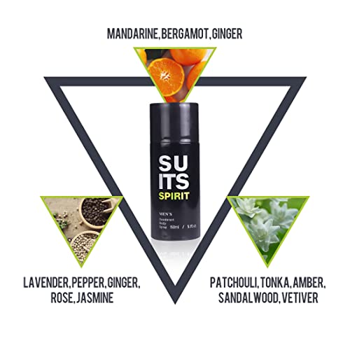 Image of MINISO Deodorant Body Spray Perfume With Long Lasting Smell for Men, 150ml - Suits Spirit