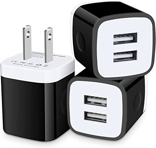 USB Wall Charger, Charging Blocks, 3Pack 2.1A/5V Charger Box Charging Cube Travel Plug Outlet Adapter for iPhone 14 13 12 11 Pro Max XR XS X 8 7 6, Samsung Galaxy S22 Ultra S21 FE A13 5G A53, Pixel 6