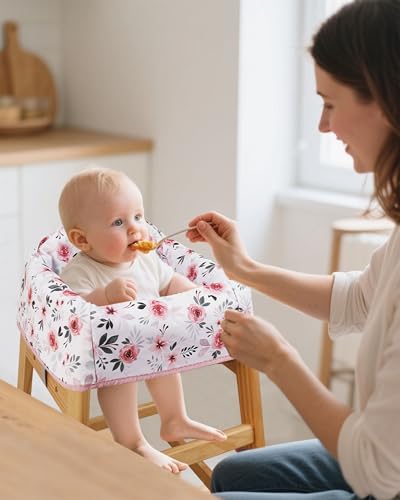 image for Lunobubo Baby High Chair Cover Restaurant with Strap Pads & 3-Point Ha