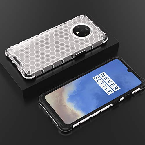 Image of Glasgow Back Case Cover Compatible with OnePlus 7T (Honeycomb Pattern) - Transparent