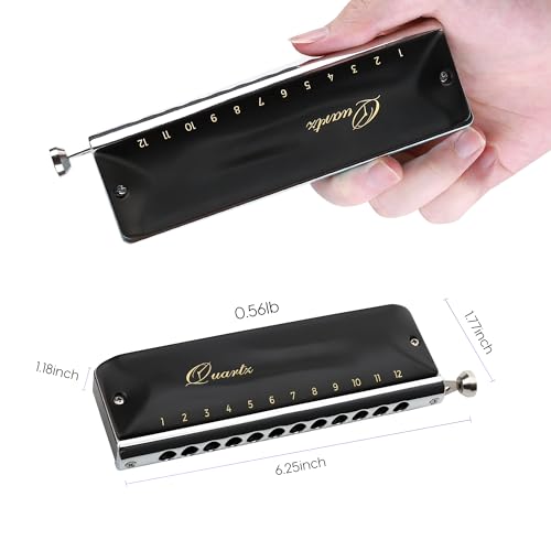 Jdr QUARTZ Chromatic Harmonica C Key 12-Hole 48 Tones Chromonica Half Valves Easy Bending No Sticky Valves Mouth Organ Harp Key Of C thumb #4