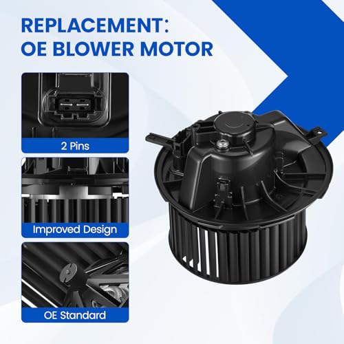 Image of HVAC Blower Motor 700182 Compatible with Audi A3 Q3 TT Quattro, Compatible with Volkswagen CC Eos Golf Jetta Passat Tiguan Rabbit R32, 1K1819015F 1K1819015 VW3126103 A /C Blower Motor Assembly