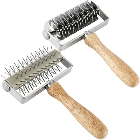 EVEDOMT Pizza Dough Docker, Lattice Cutter Dough Lattice Roller，Kitchen Tool for Pizza Pie Pastry Bread Cover