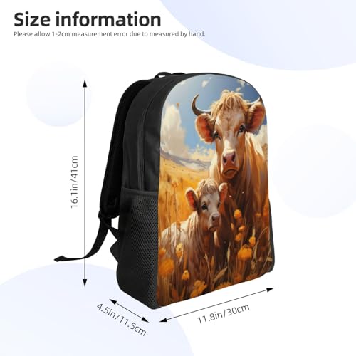 Comfort Fit Unisex Cows Field Sky Backpack Durable for Daily Commute & Travel Adventures 16 Inch4