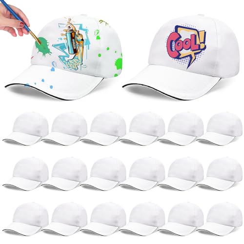 Casquettes blanches pour peinture et activités de bricolage enfants