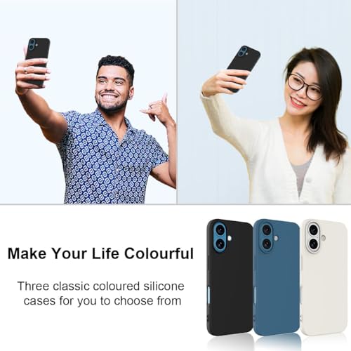 Image of Back Cover Compatible with iPhone 17 Case (6.3) Soft Touch Slim Liquid Silicone Full Protection Shock Proof Back Cover for iPhone 17 (SC Black)