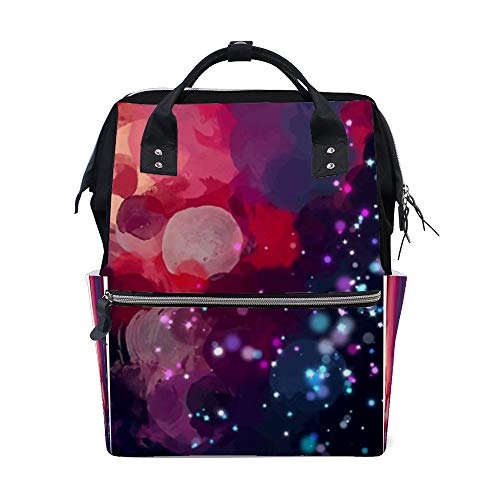 Sac à dos voyage grande capacité bleu étoiles brillantes ordinateur portable femme pliable