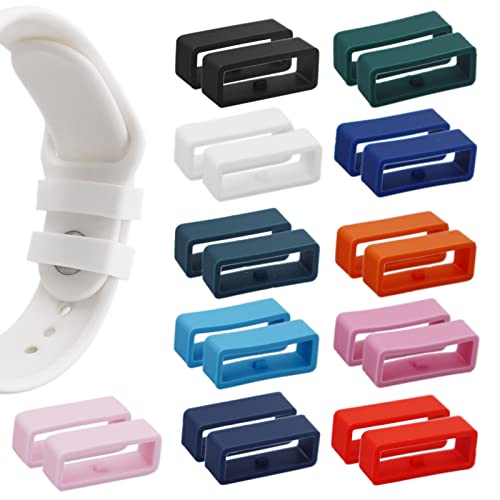 REBECASKYENS Gumowy zapasowy pasek do zegarka, silikonowy pasek do zegarka, uchwyt do zegarka Keeper, pasek do smartwatcha, pasek do smartwatcha Retainer Loop, zapięcie do zegarka, 22mm, Silikon,