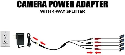 Night Owl Security Camera Power Adapter with 4-Way Power Splitter