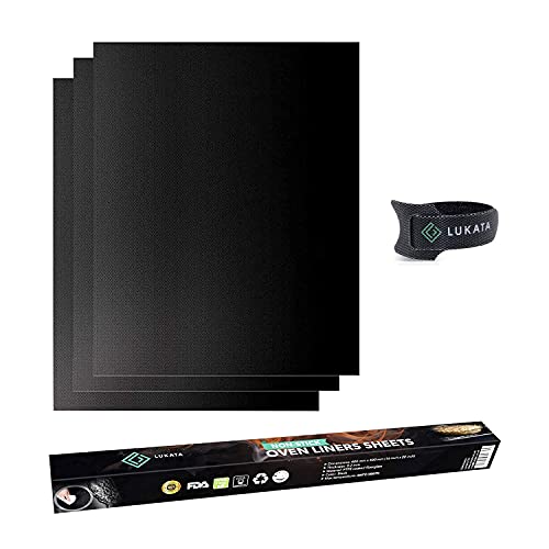 Oven Liner Sheet Set of 3 - Large Non-Stick Heavy Duty Oven Protectors for The Bottom Rack of Electric Gas Convection Oven & Bottom of Fan Assisted Ovens - Reusable Easy to Clean