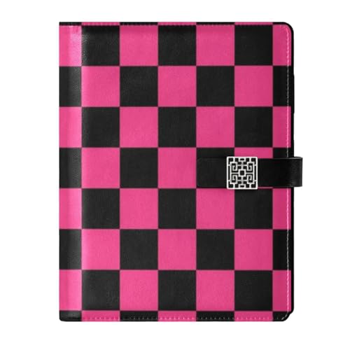 Carnet à spirales doublé en cuir d'exception violet et noir étanche