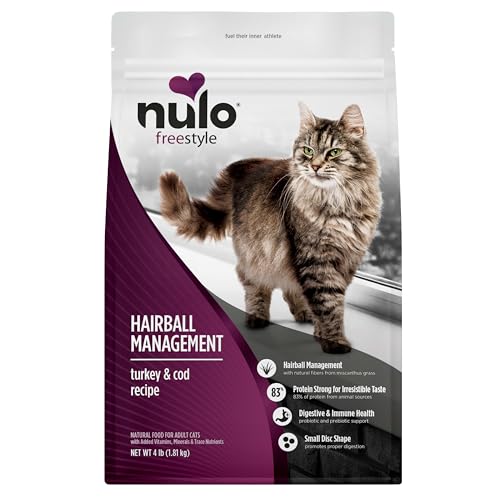 Nulo Freestyle Cat Food, For Hairball Management, Premium Grain-Free Dry Small Bite Kibble, All Natural Animal Protein Recipe with BC30 Probiotic for Digestive Health Support
