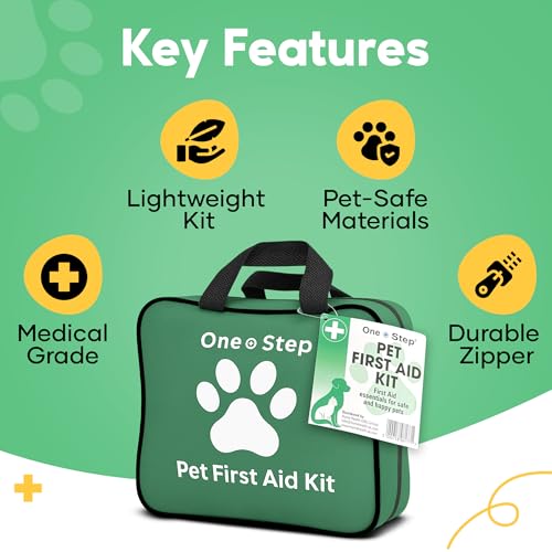 One Step Pet First Aid Kit, Includes Over 80+ Premium Items, Tick Remover, Syringe, Vet Wrap, Bandages, Wipes, Travel Sized First Aid for Dogs, Cats and All Other Pets - Image 2