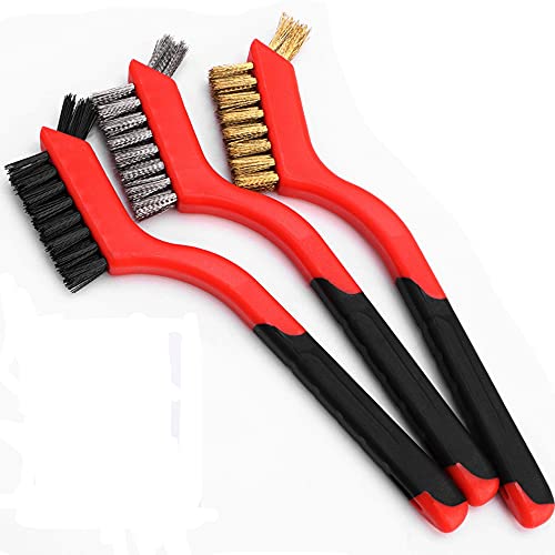 Wire Brush Set for Cleaning Rust Removal in Holes, 3pcs...