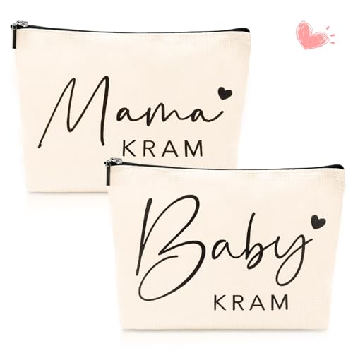 2pcs Geschen Für Werdende Mutter,Baby Geschenk Mädchen,Geschenk zur Geburt Baby Kram,Mama Kram,Geschen Für Werdende Mama,Geschen für Schwangere,Mutter Beutel mit Reißverschluss (A)
