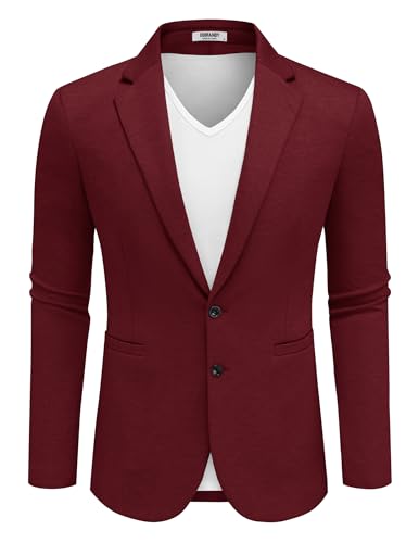 Image of COOFANDY Men's Casual Knit Blazer Two Button Lightweight Sport Coats Suit Jacket