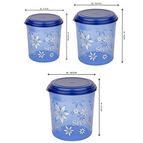 Image of Asian Plastic Airtight Round Storage Containers Set of 3 (1 + 2.5 + 4.1 Ltr)| BPA free|Freezer Safe |Kitchen Storage Containers|Grocery|store namkeen, biscuits, choclates, rice, dal, cookies, pulses