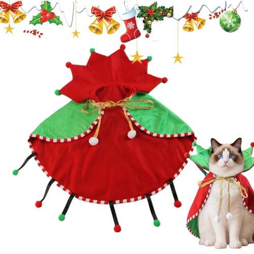 Eojpdji Hundeumhang - Weihnachtsbaum Kostüm Für Kleine Hunde - Tierbedarf Umhang Niedlich Für Katzen Winter Verkleidung Festtag Geburtstagsparty Cosplay | Welpe Kätzchen