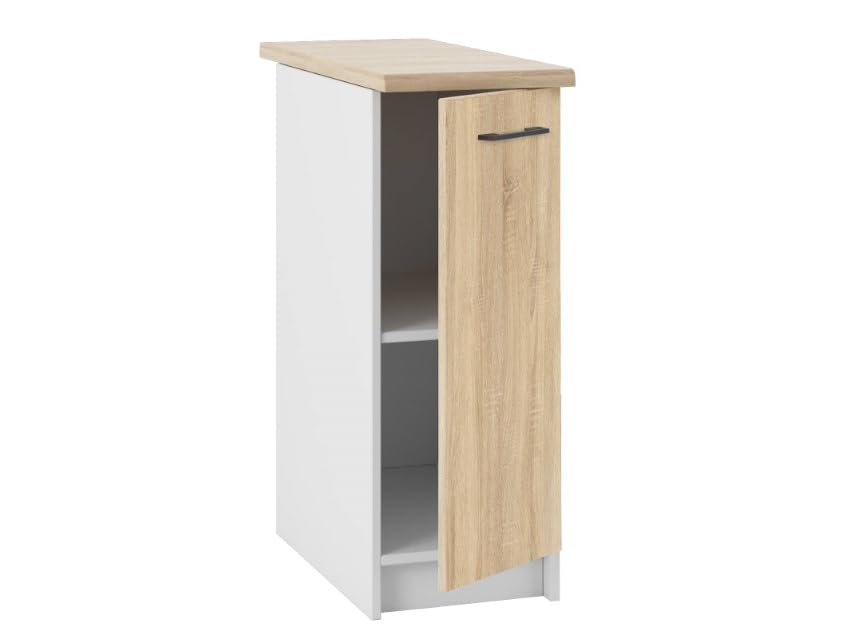 Schmaler Küchenschrank 30 cm mit Arbeitsplatte – funktionaler Unterschrank für kleine Küchen - robuster Aufbau - einfache Montage - flexibles Design