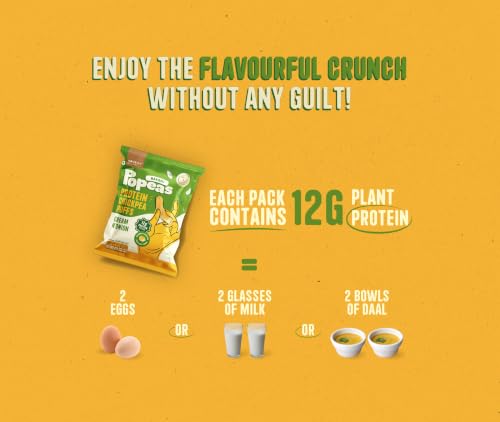 Image of Nourish Organics Protein Puffs | Cream & Onion | Pack of 4 (60g x 4) | 12g Plant Protein Per Pack | Baked Chickpea Snack | 100% Veg | Gluten-Free | No Cholesterol | No Trans-Fat | High Protein Healthy Snack | 240g Total