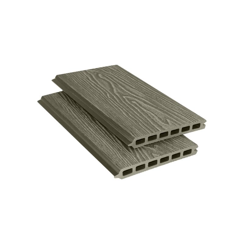 Tuda Grass 1.8m WPC Composite Tongue & Groove Woodgrain Fencing Boards Garden - Oak — image 1