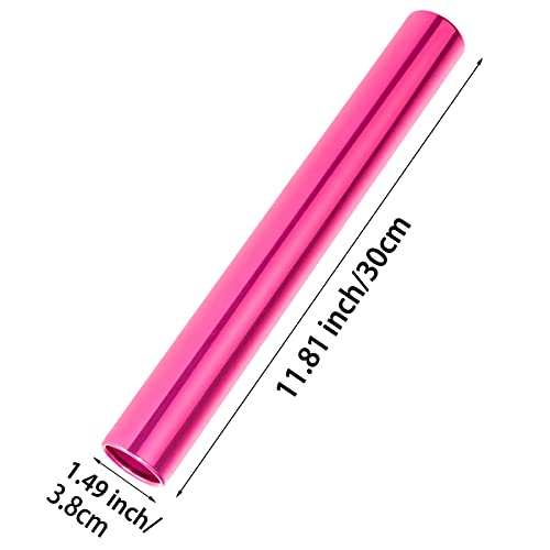 Flylin Relay Baton, 3 Pcs Athletics Aluminum Batons Track Field Relay Batons Running Baton for Race Running Outdoor Sports Practice Athlete (Pink)