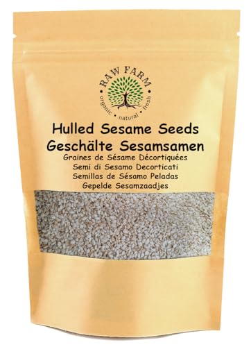 Raw Farm - Graines de Sésame Blanc Crues Décortiquées 1 kg – Sans Gluten, Sans Soja