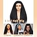 NZINZI Kinky Straight Half Wig Human Hair 3 In 1 Seamless Flip Over Half Wigs for Black Women Ready to Go Headband Wig 180% Density Drawstring Kinky Curly Half Wig Glueless Natural Black 22 Inch