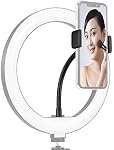 LED Ring Light Phone Holder Attachment Replacement, for Live Stream with 1/4 Screw 6.3mm Bendable Flexible Phone Tripod Mount Adapter Adjustable Compatible