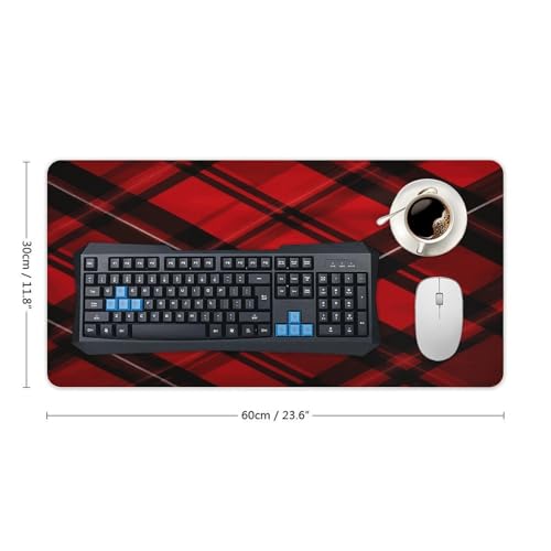 Red and Black Plaid Desk Pad Large Office Desk Mat Rubber miniatura 2