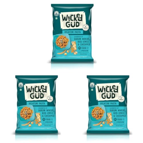 Image of WickedGud Rigatoni Pasta Semolina Wheat 400gm (Pack of 3)