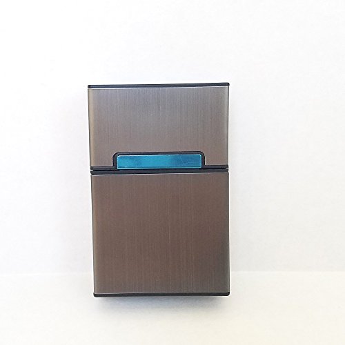 Keklle Brushed Aluminum Cigarette Case, Hard Box And Holder With Solid Magnetic Flip Top Closure (King Size) (Slate Grey) #TOP1
