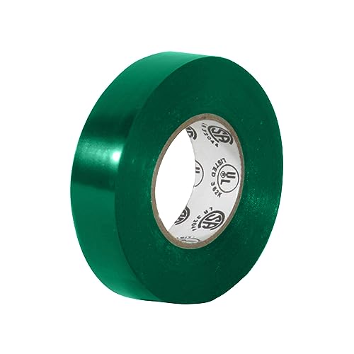 Image of Circle Professional Grade Electric Tape (20PK) Green Matte - Rubber Based Adhesive, UL Listed - Measures 66' x 3 /4 inch