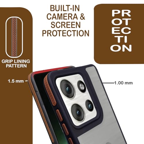 Image of A rtistque Frosted Ultra Matte Back Cover Case for Motorola Edge 50 5G | Smooth Sides with Grip | Shockproof TPU Protective Design | Raised Camera Edges | - Brown