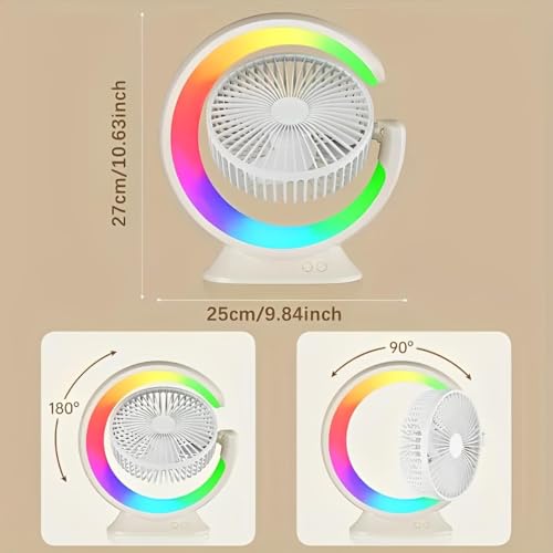 Image of 4000mAh High Speed ๐๐๐๐ก๐๐ซ๐ ๐๐๐๐ฅ๐ Table Fan for Home, ๐๐ฌ๐๐ข๐ฅ๐ฅ๐๐ญ๐ข๐ง๐ ๐๐๐ง with ๐๐๐ ๐๐ข๐ ๐ก๐ญ | ๐๐๐ ๐๐๐ซ๐ฌ๐จ๐ง๐๐ฅ Fan, ๐ ๐๐ฉ๐๐๐ (R - White)