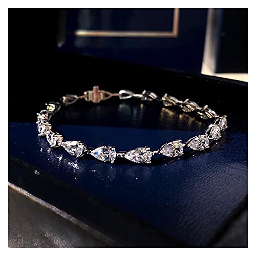 Bracelet améthyste anti-ternissement en cristal platine 925 pour peau sensible