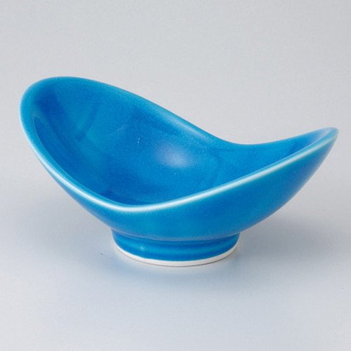 鉢■向付 青釉 トルコ釉 5客 双葉小鉢 日本料理皿 和食器 土物 時代物骨董■ 鉢□向付 青釉 トルコ釉 5客 双葉小鉢 日本料理皿 和食器 土物