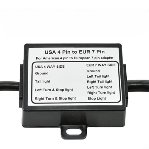 Adaptador de remolque de 4 a 7 polos plano a redondo con cable convertidor de luces 4