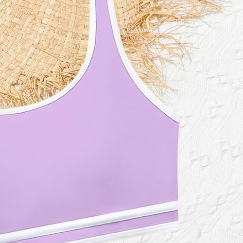 Image of Girls Swimsuits 3 Piece Bathing Suit Bikini Set with Sporty Shorts and Sunglasses Beach Swimwear for Girl 8-15 Years