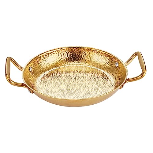 ABOOFAN cacerola de doble oreja multi cocinando servicio cazuela paellera gas paelleras wok cacerolas para induccion sartén para cocinar en casa accesorio de cocina Acero inoxidable Golden