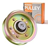 Antanekr 173437 532173437 Flat Idler Pulley for Craftsman Lawn Mower Tractor, Mower Pulley Fits Husqvarna Poulan 42” 44” Deck Replace 131494 532131494 173438 165888 LT16542 LT18452 LTH1342 LTH1542