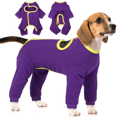 IECOii Dog Recovery Suit,Surgery Recovery Suit for Dog,Doggy Onesie After Surgery Pet Full Body Suit for Shedding,Prevent Licking,Wound Protection, Cone Alternative,Allow for Good Movement,P