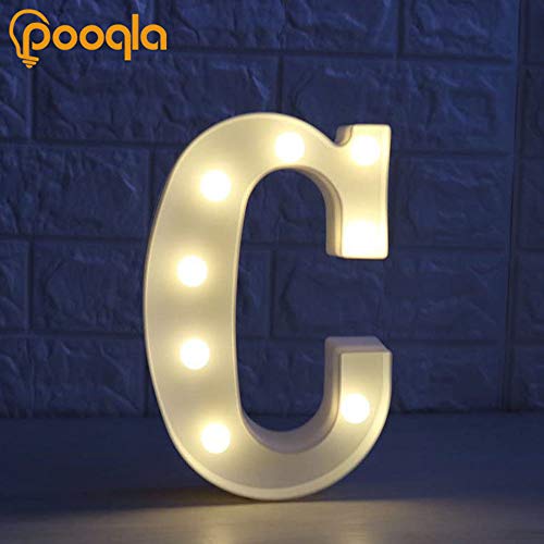 Pooqla Led Marquee Letter Lights Sign, Light Up Alphabet Letter For Home Party Wedding Decoration C #TOP3