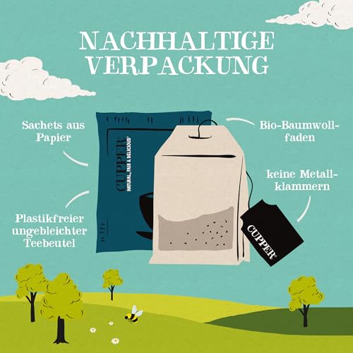Cupper Bio Tee Geschenkset, 6 Sorten Kräutertee und Früchtetee für den ganzen Tag, Tee Set, Geschenkbox, Kollektion ausgewählter Biotees (1 Box, 78 Teebeutel)