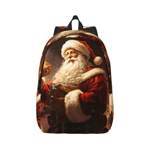 ZASJTO Mochila de viagem de Papai Noel para homens e mulheres – Mochila moderna de viagem e trabalho, serve para laptops de 15 a 17 polegadas, Preto, Small