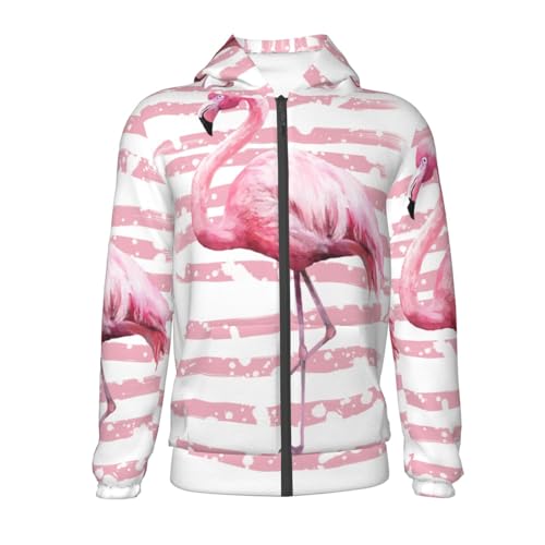 Flamingo Kid Hoodies Boys Zip Up Sweatshirts Girls Pullover with Pocket2