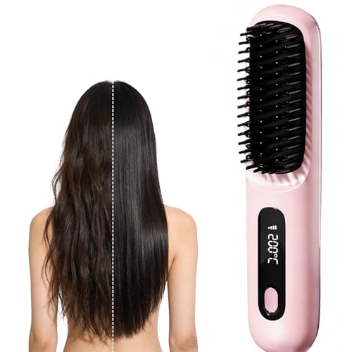 2026 New Go Brush Pro for Short Hair, Portable Straightener