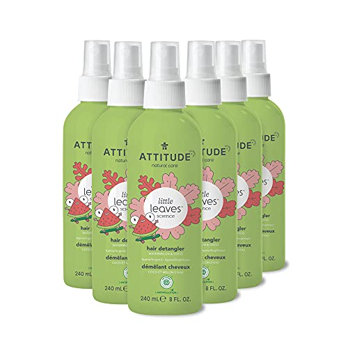 Attitude Hair Detangler Spray For Baby And Kids, Ewg Verified, Plant- And Mineral-Based Ingredients, Vegan And Cruelty-Free, Watermelon & Coconut, 8 Fl Oz (Pack Of 6) #TOP9